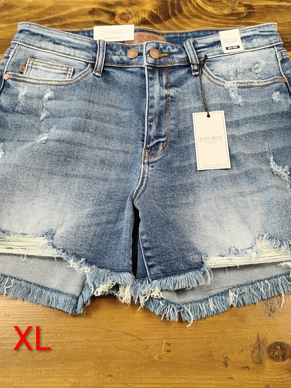 Judy Blue Light Blue Distressed Frayed Hem Denim Shorts